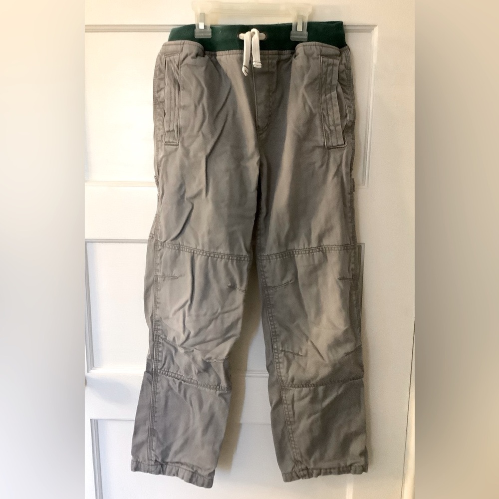 Mini Boden grey rib waist cargos. Boys 11yr. Fully lined in soft cotton stripe